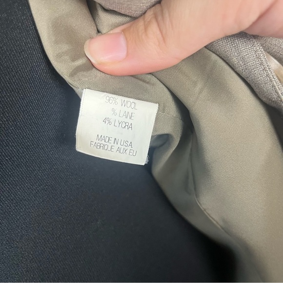 Theory Blazer Women's 10 Rory Tan Stretch Wool Blend Classic Workwear Jacket - Picture 8 of 10